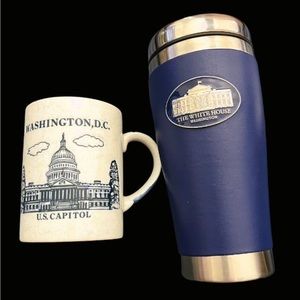 Washington DC and White House coffee mug and water tumbler